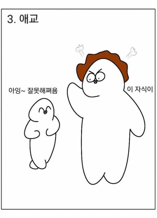 엄마에게 혼날때 유형